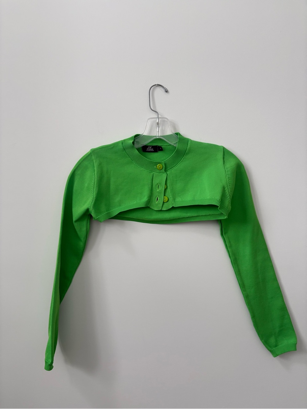 Cropped Button-Front Bolero in Green